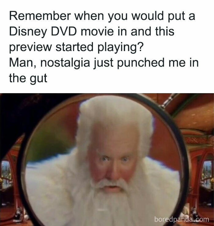 Nostalgic childhood show scene with Santa inside a snow globe, evoking vintage DVD memories.