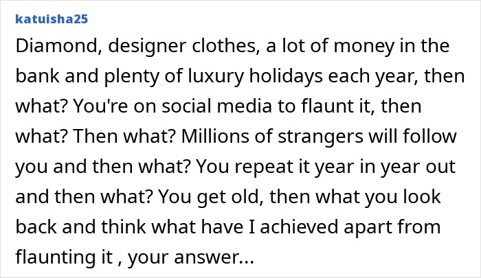 Critique of Dubai housewife's gift display, highlighting materialism and questioning its purpose.