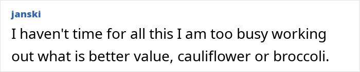 Message focusing on choosing between cauliflower or broccoli.