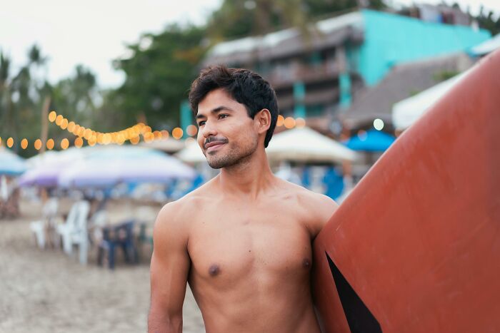 Shirtless man outdoors