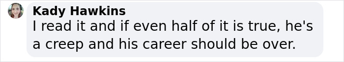 Text stating a person's opinion supporting a complaint, implying serious allegations. Text stating a person's opinion supporting a complaint, implying serious allegations.