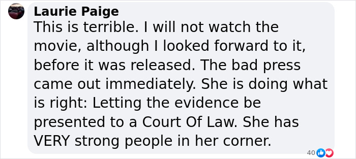 Comment expressing dissatisfaction with new film, supporting complaint by Blake Lively’s co-star Brandon Sklenar. Comment expressing dissatisfaction with new film, supporting complaint by Blake Lively’s co-star Brandon Sklenar.