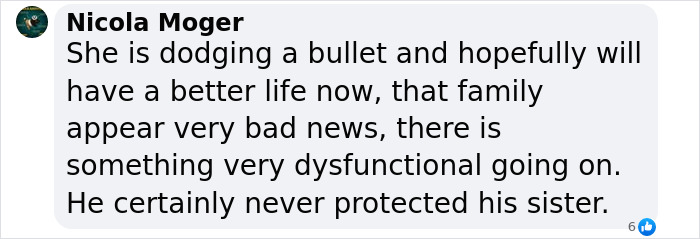 Comment about family dynamics and sister protection related to Earl Spencer's long-term mistress situation.
