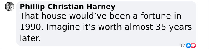 Comment discussing the value of the mansion from "Home Alone" in 1990 and its worth now.