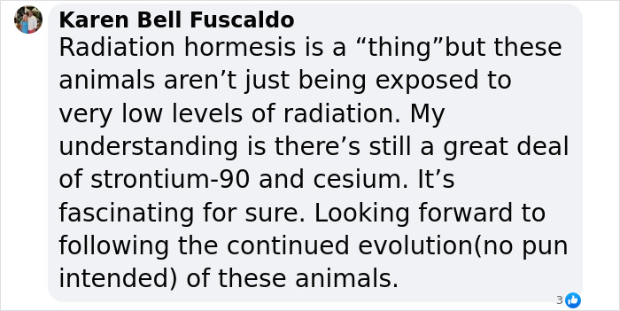 Comment on Chornobyl dogs' genetic differences due to radiation exposure.