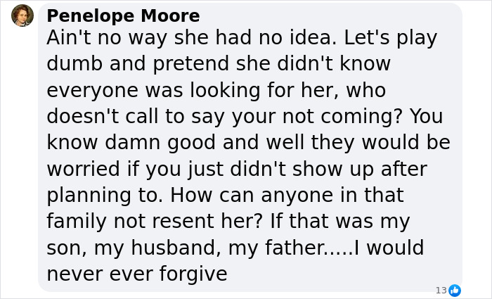 Text message from Penelope Moore discussing communication issues and family concerns related to Hannah's situation. Text message from Penelope Moore discussing communication issues and family concerns related to Hannah's situation.