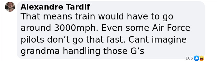 Comment on high-speed travel from London to New York, mentioning train speed of 3000mph and its challenges.