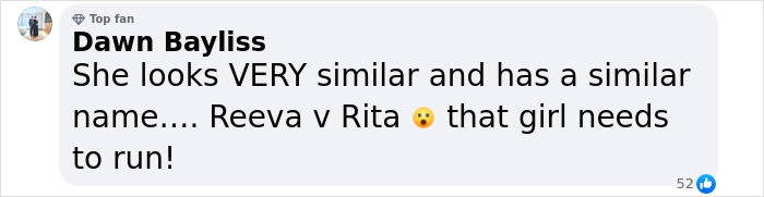 Comment discussing similarities between Reeva Steenkamp and Rita Greyling.