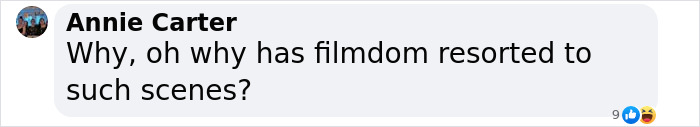 Comment by Annie Carter questioning explicit scenes in film.