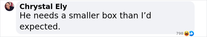 Comment about Justin Timberlake's wardrobe malfunction, suggesting he needs a smaller box. Comment about Justin Timberlake's wardrobe malfunction, suggesting he needs a smaller box.