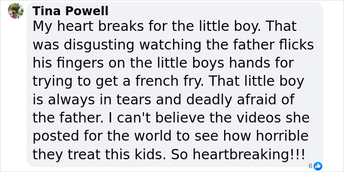 Comment discussing controversial flinching video of boy.