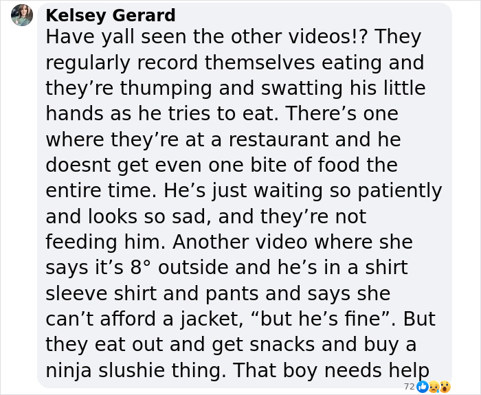 Text exchange discussing controversial video of boy flinching at dad and sparking investigation.