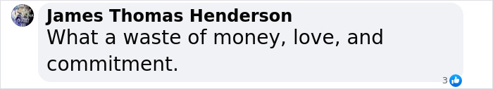 Comment discussing money, love, and commitment related to Earl Spencer.