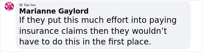 Comment from Marianne Gaylord discussing UnitedHealthcare CEO's situation with insurance claims effort. Comment from Marianne Gaylord discussing UnitedHealthcare CEO's situation with insurance claims effort.
