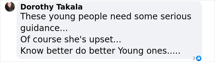 Comment expressing concern over young people's actions and emotional well-being. Comment expressing concern over young people's actions and emotional well-being.