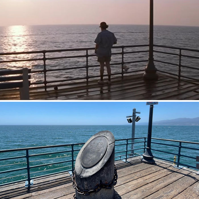Famous movie location showing a pier scene with an ocean view, captured during the day.