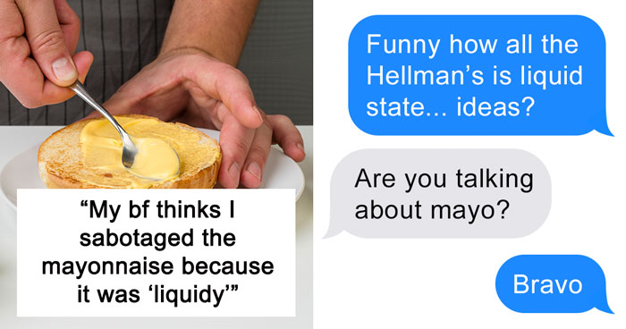 Folks Call Lady’s BF Toxic As He Confronts Her Over Mayo Being Liquidy And Says She Sabotaged It