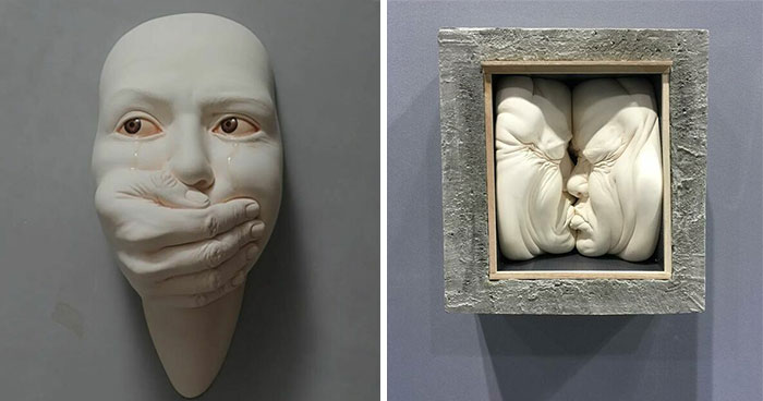 30 Sculptures That Transform Realistic Emotions Into Surreal Art, By Johnson Tsang
