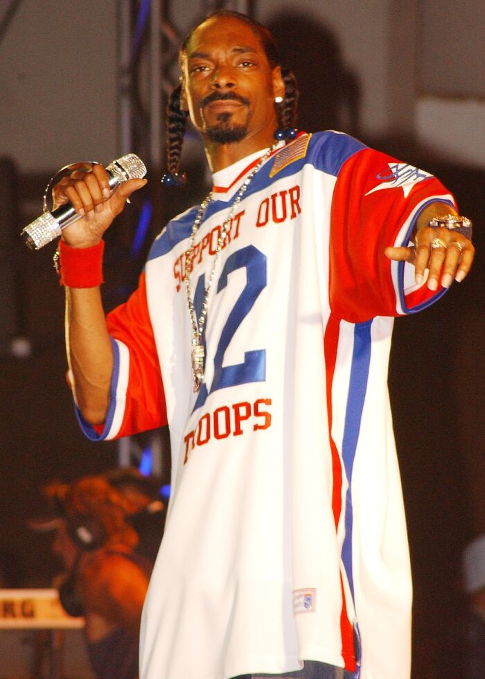 Snoop Dogg with a microphone