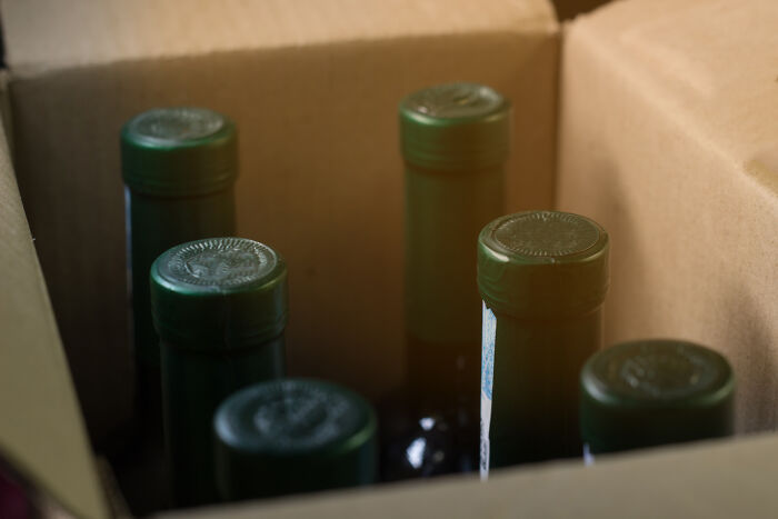 Box with bottles inside, linked to strangest delivery stories.