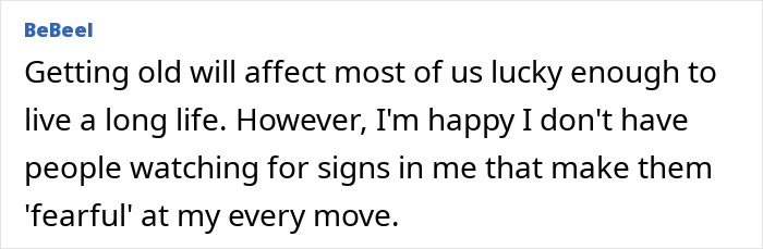 Comment discussing aging and public scrutiny of celebrities like Tom Hanks.