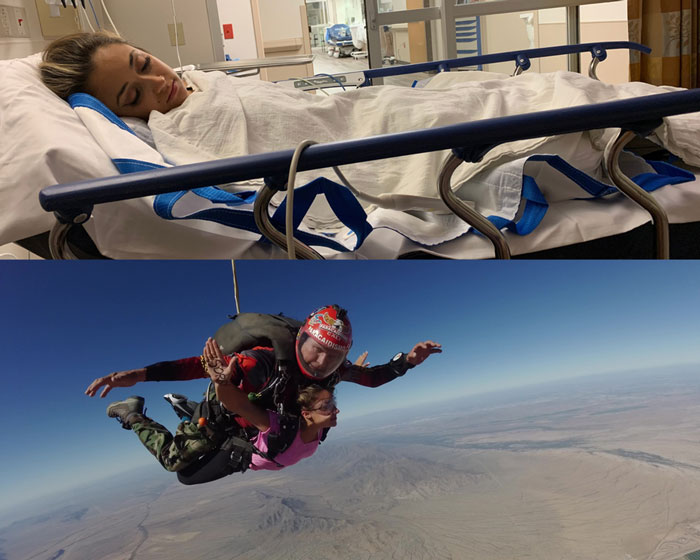 Friends Win $10K After One Ends Up In Hospital In Body Bag Before Going Skydiving Anyway