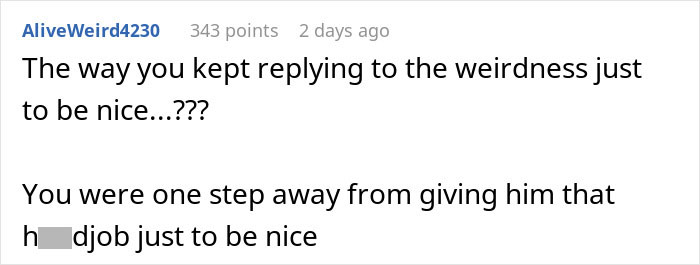Text chain screenshot discussing weird interactions with a DoorDash driver.