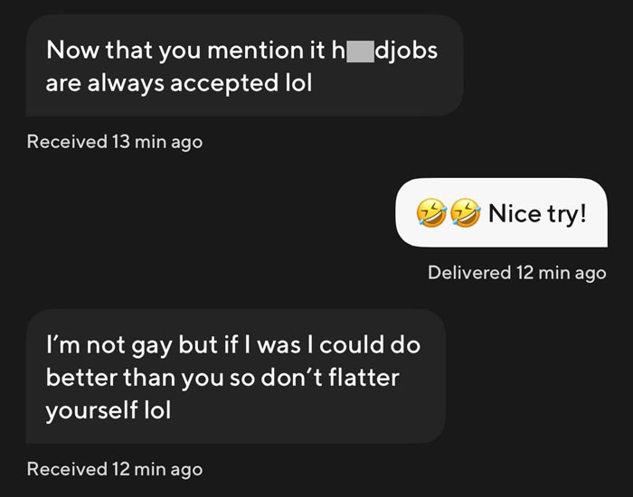 Text exchange with a manic DoorDash driver, humorous and confusing conversation.