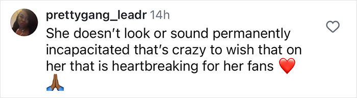 Instagram comment defending Wendy Williams, denying incapacitation claims. Instagram comment defending Wendy Williams, denying incapacitation claims.