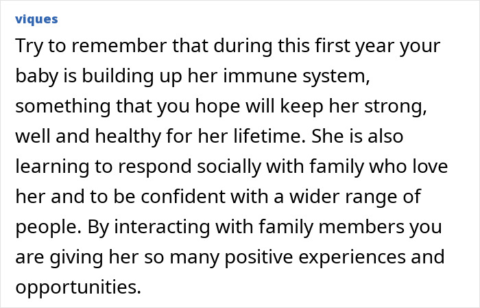 Text discussing the benefits of baby interacting with family for building immune system and confidence. Text discussing the benefits of baby interacting with family for building immune system and confidence.