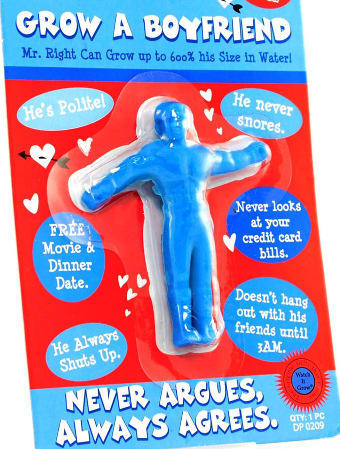 Novelty "Grow a Boyfriend" gift, a humorous Secret Santa idea.
