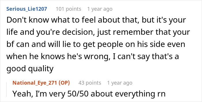 Reddit comments on relationship issues between GF and BF about a birthday perfume misunderstanding.