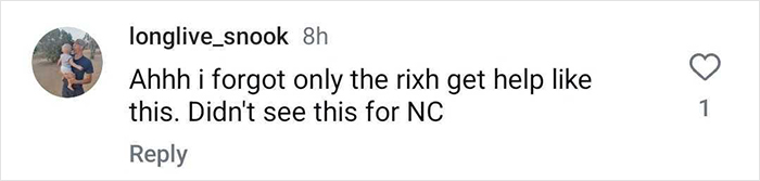 Comment criticizing celebrities' actions during LA wildfires, mentioning privilege and lack of help for NC. Comment criticizing celebrities' actions during LA wildfires, mentioning privilege and lack of help for NC.
