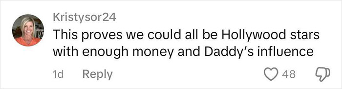 Comment on a post about Blake Lively's high school, discussing fame and influence, with 48 likes.