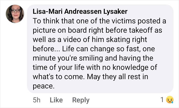 Comment acknowledges one of the youngest crash victims, an ice skating child, sharing moments before the tragedy. Comment acknowledges one of the youngest crash victims, an ice skating child, sharing moments before the tragedy.