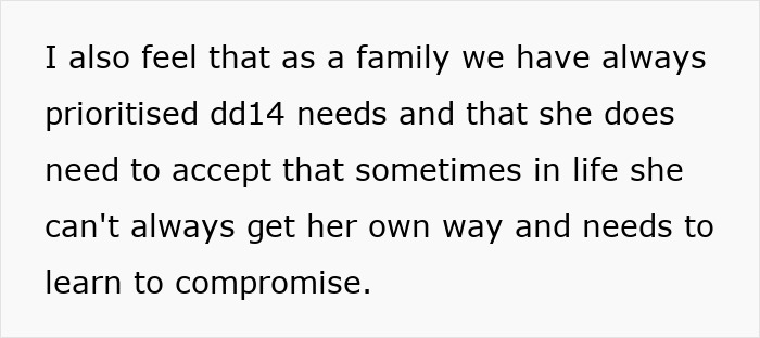 Text discussing family priorities and the need for compromise related to squatters' rights.