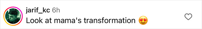 Instagram comment praising a celebrity's weight loss transformation with heart-eye emoji. Instagram comment praising a celebrity's weight loss transformation with heart-eye emoji.