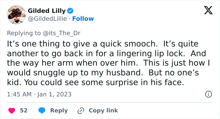 Tweet discussing a controversial clip involving Demi Moore and a boy, expressing surprise and calling it inappropriate.