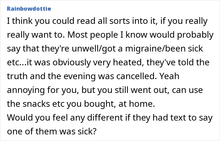 Person Confused About Friends Canceling Plans As They Don’t Believe Their Reason Person Confused About Friends Canceling Plans As They Don’t Believe Their Reason