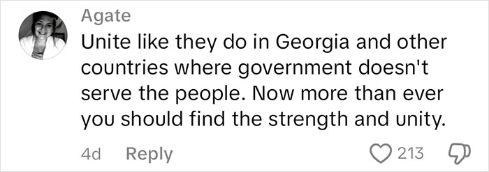Comment on current affairs about unity in governance, with 213 likes.