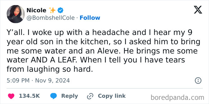 A tweet humorously describing a child's misunderstanding, related to "dumb-clueless-kids" moments.