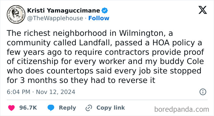 Hoa Bans Non-Citizen Workers