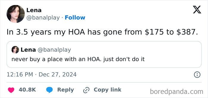 It’s Always The Small Govt People Who Run Hoas Too. But Will Micromanage Everything About How You Take Care Of Or Make Changes To You Home