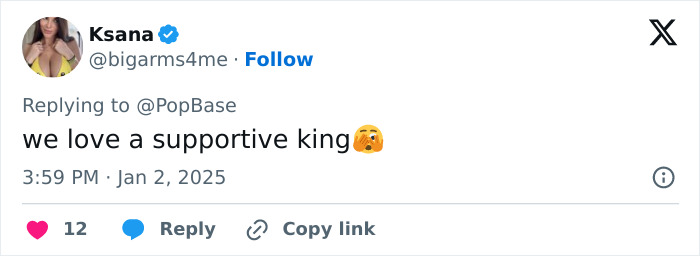 Tweet from user @bigarms4me expressing admiration for a supportive person.