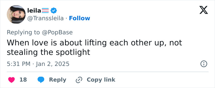 Tweet highlighting support and equality, related to Tom Holland and Zendaya's red carpet dynamic.