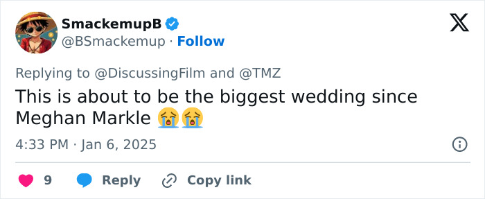 Tweet about Zendaya and Tom Holland's engagement, predicting a major celebrity wedding.