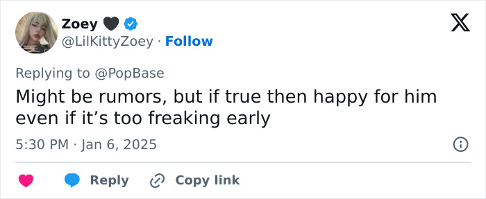 Tweet by Zoey expressing doubt about Zendaya and Tom Holland engagement rumors.