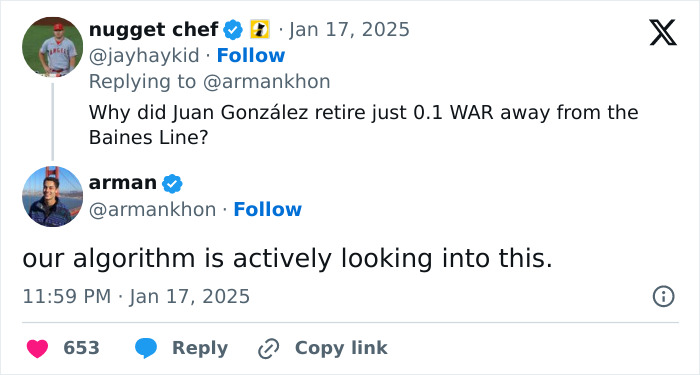 Tweet exchange discussing algorithm, related to TikTok secrets spill by former employee.