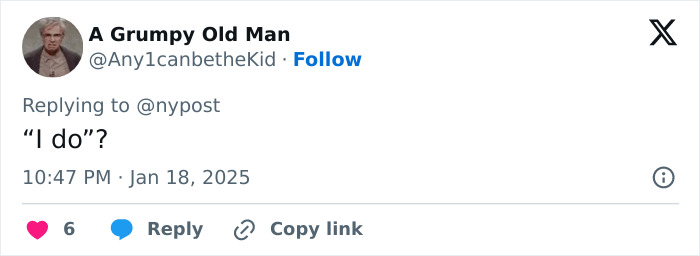 Tweet by @Any1canbetheKid about a husband's hurtful words on a wedding day. Tweet by @Any1canbetheKid about a husband's hurtful words on a wedding day.