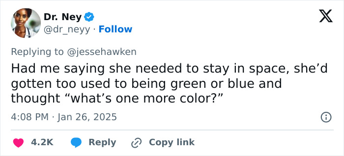 Tweet discussing Zoe Saldaña's past roles and color portrayal in films. Tweet discussing Zoe Saldaña's past roles and color portrayal in films.